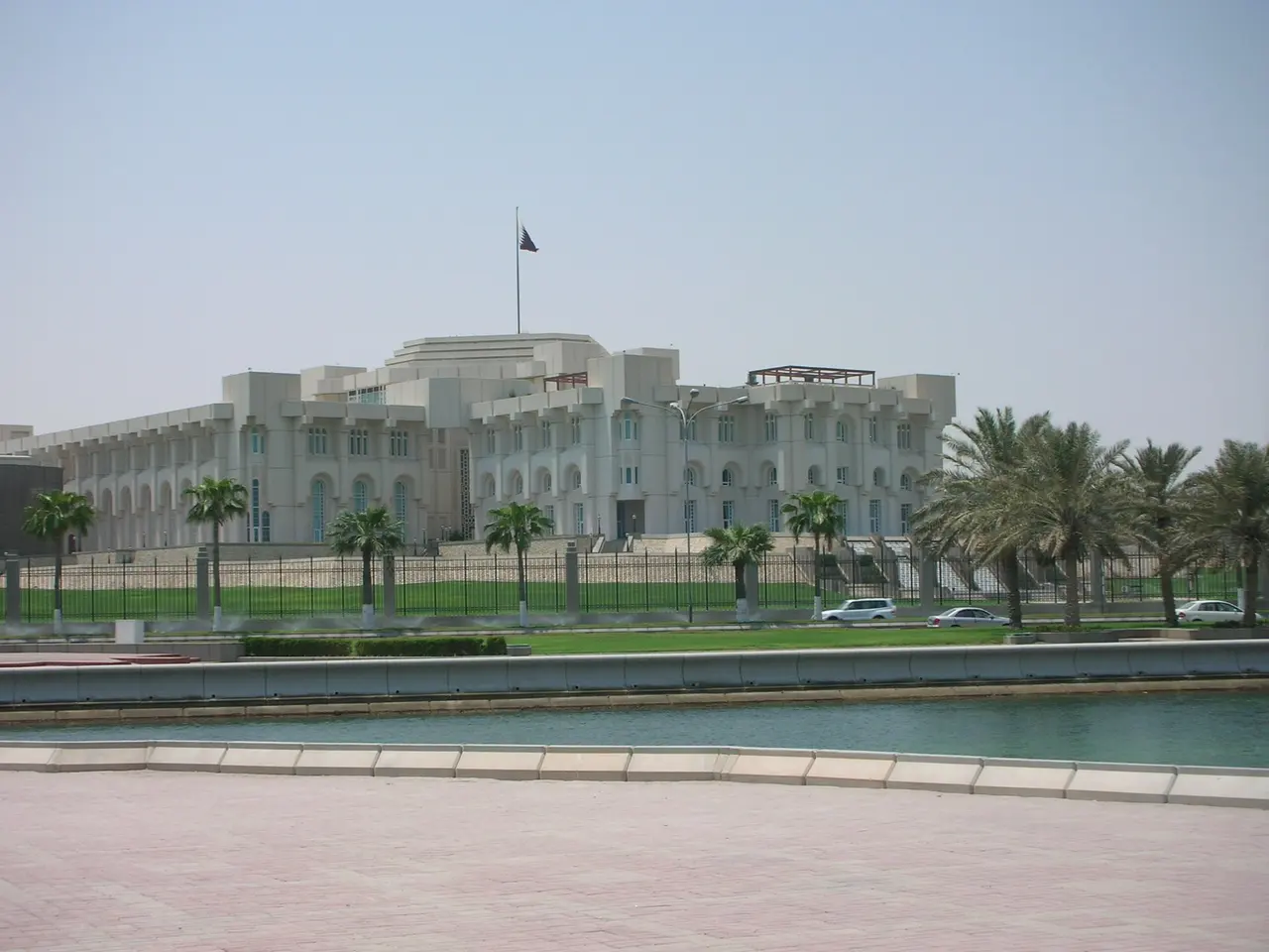 The Amiri Diwan seen from the Doha Corniche