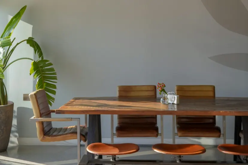 Tables and chairs in a restaurant dining room in Doha